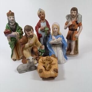 Flambro Nativity Figurines Porcelain 1980s Replacement Christmas Religious Jesus